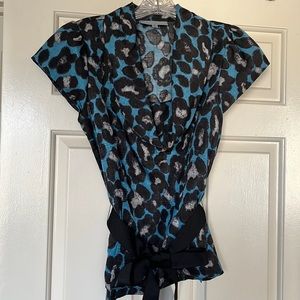 Silk/Cotton Subtle Animal Print Top, Classiques Entier, Beautiful for Work, etc.